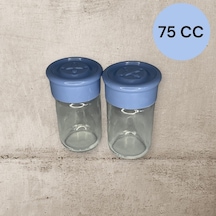 2 Adet Cam Tuzluk Plastik Kapaklı Kutuludur 75cc Diğer