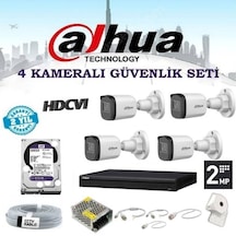 Dahua 2 Mp 4 Dış Mekan Kameralı Herşey Dahil Hdcvı Güvenlik Kamerası Seti