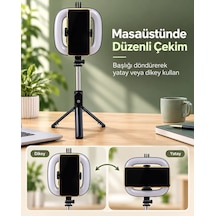 Mey İthalat Kablosuz Kumandalı Rgb Halka Işık Tripod Standı Ve Manyetik Telefon Tutucu