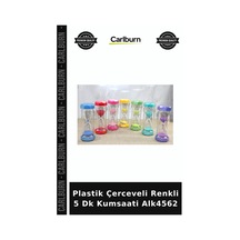 Plastik Çerceveli Renkli 5 Dk Kumsaati Ofis Hediyesi Stil Sahibi Zaman Ölçer Çok Renkli