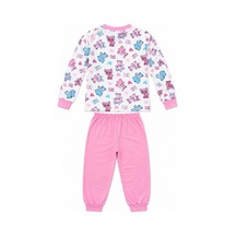 Kız Çocuk Premium Penye Kedi Desenli Uzun Kollu Pijama Takımı 2-11 Yaş - Pembe