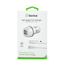 Bezos Type-c Beyaz 15w Çift Usb Kablolu Araç Şarj Cihazı Bvs-au515 Ob Standart