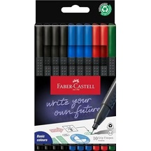 Grip Finepen İnce Keçe Uçlu Kalem Seti, 10 Lu, Ofis Ve Günlük Kullanım, 0.4 Mm Hassas Uç, Metal Destekli, Ergonomik Üçgen Gövde