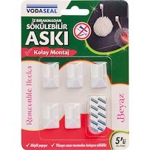 Vodaseal İz Bırakmadan Sökülebilir Küçük Askı - 5 Parça - Beyaz Beyaz
