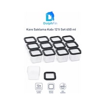 Kare Saklama Kabı 12'li Set 650 Ml Siyah