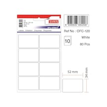 Ofis Etiketi Ofc-120 Beyaz 34x52 Mm Çok Renkli