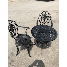 Aluminyumdokumcu Güllü Kollu Sandalye 60 Çap Güllü Masa