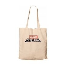 Marvel Universe Logo Krem Kanvas Bez Çanta Krem