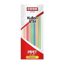 Kalın Körüklü Jelatinli Pipet 25 Li Çok Renkli