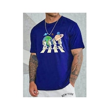 Medinenur Astronot Baskılı Kadın Tshirt Mavi