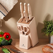 Aryıldız Benton 7 Parça Blok Bıçak Seti 260005 Krem