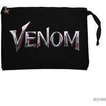 Venom Logo Siyah Clutch Astarlı Cüzdan / El Çantası