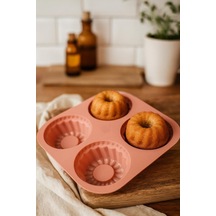 4'lü Silikon Airfryer Muffin Kek Kalıbı Silikon Kahverengi Diğer