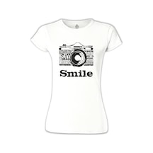 Smile Beyaz Kadın Tshirt 001