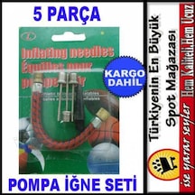 5 Parça Bisiklet Lastiği Şişirme Pompa Hortumu Top İğnesi Ucu Set