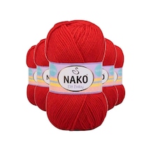 5 Adet Elite Baby El Örgü İpi Tüylenmeyen Bebek Yünü Alev Kırmızı