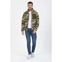 Zincir Cepli Kamuflaj Polar Khaki Koyu Haki