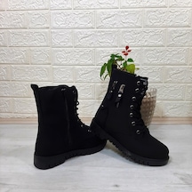 Fiyra Ign11 Siyah Zümrüt Fermuar Süslü Kız Çocuk Bot Siyah