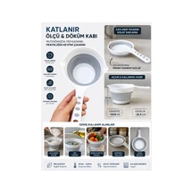 Katlanır Ölçü Ve Döküm Kabı 1200 Ml Saplı Silikon Katlanabilir Mutfak Ölçü Kabı Çok Renkli