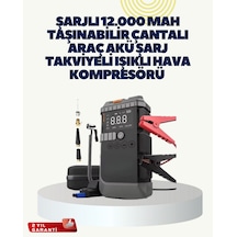 Flzdgnkr Tnabilir Akü Takviye Cihazı Işıklı Hava Kompresörü Powerbank