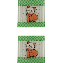 Cam Banyo Gider Kapak Süsü 2 Adet Cam Gider Kapağı 10x10 Cm Kedi Diğer