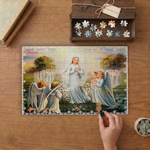Kutsal Meryem - Melekler - İnanç Tasarımı 240 Parça Ahşap Puzzle Ahşap Kutuda Mpy20082