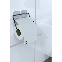 Buççin Online Mağaza Yapışkanlı Wc Tuvalet Kağıtlık Wc Kağıt Tutacağı Metal Banyo Modern Metal Siyah Çok Renkli