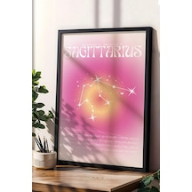 Sagittarius Yay Burcu Çerçeveli Tablo Aura Enerji Renkleri Astrolojik Takım Yıldızı Sembolü