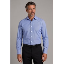 Bisse Koyu Mavi Regular Fit Pamuk Cepsiz Klasik Uzun Yaka Gömlek Gmczg252103 36