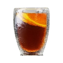 Çift Cidarlı Buzlu Tasarım Kahve, Latte, Su Bardağı, 300 Ml, Cam Meşrubat Bardak, 1 Adet - 12221 Çok Renkli