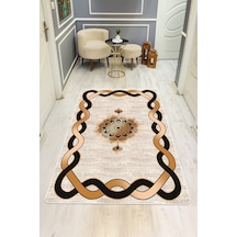 Modern Desenli Dijital Baskı Kaymaz Taban Halı H0175 Renkli