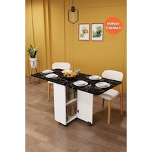 Lüks Katlanır Mutfak Yemek Masası %100 MDF Pratik Raflı Çalışma Masası KM15