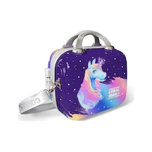 Coral High Unicorn Desenli Omuz Askılı Pc Makyaj Çantası 16896 Çok Renkli