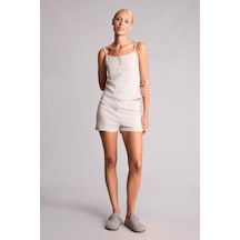 Defacto Regular Fıt Askılı 2li Şortlu İnce Askılı Ribana Gri Melanj Pijama Takımı H4197ax26augr93 Gri-gr93
