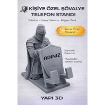 İsme Özel Şövalye Telefon Standı Kişiye Özel Telefon Tutucu