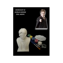 3d Harry Potter Büst Figür Boyama Seti - Kendin Boya Hobi Ve Etkinlik Seti - Akrilik Boya + 2 Fırça