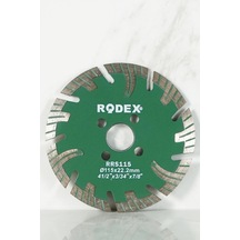Rodex RRS115 Kanallı Turbo Elmas Kesme Diski Mermer, Tuğla, Grani