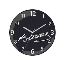 En Çok Satılan K.imza Çap 30cm Sessiz Akar Bombeli Gerçek Cam Duvar Saati Siyah