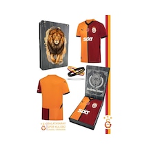 Gsstore Galatasaray Lisanslı 24/25 Sarı Kırmızı Parçalı Forma Spor Bileklik Set Aslan Baskılı Ahşap Kutulu Sarı - Kırmızı