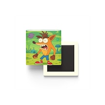 Crash Bandicoot - 9x9 Cm Baskılı Kare Buzdolap Magneti