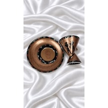 Antik Mısır Firavun Desenli Çift Yönlü Kahve Fincan Seti Gold Siyah Detaylı - Single Shot Duble Boyutlu Altın - Siyah