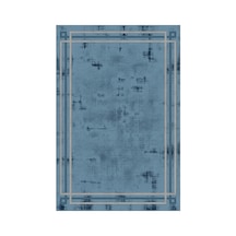 Kartela Halı Rilo Halı Kaymaz Taban Makinede Yıkanabilir Halı Mavi - 80 X 120 Cm