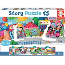 Educa 26 Parça Şehirdeki Araçlar Hikaye Puzzle - Panoramik - 3-5 Yaş 1 Adet