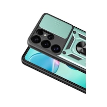 Newface Samsung Galaxy S26 Ultra Pars Lens Yüzüklü Silikon - Yeşil