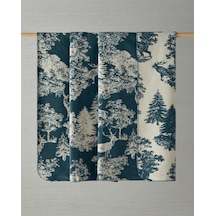 Forest Toile Pamuklu Çift Kişilik Battaniye 200x220 Cm Yeşil Yeşil