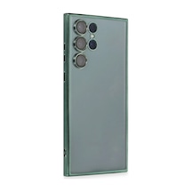 Samsung Uyumlu  Galaxy S22 Ultra Kılıf Razer Lensli Silikon - Yeşil 0.2M-Çok Renkli
