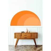 Bohem Tarz Parçalı Yarım Daire Turuncu Duvar Sticker 140x70 Cm