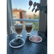 Latte Desenli Bardak Altlığı Sİyah Latte Desenli Bardak Altlığı Sİyah