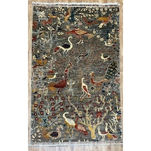 El Dokuma Afghan Halısı Gri