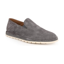 Libero Erkek Loafer Ayakkabı Hakiki Süet Deri Delikli Perfore Desenli Pratik Slip-on Esnek Tırtıklı Termo Taban L5989 Antrasit